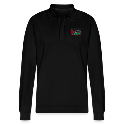 Polo à manches longues bio - Amour - noir