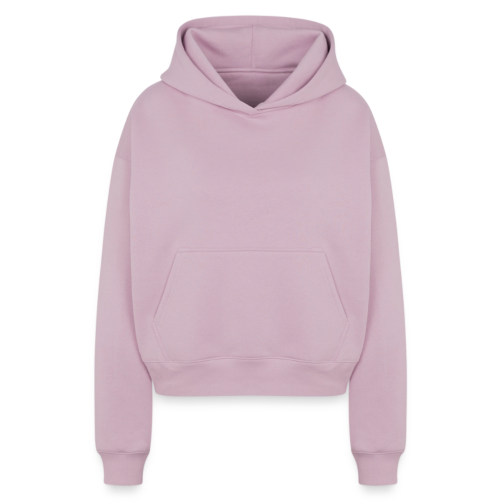 Sweat à capuche cropped oversize femme SPREAD - rose poudré