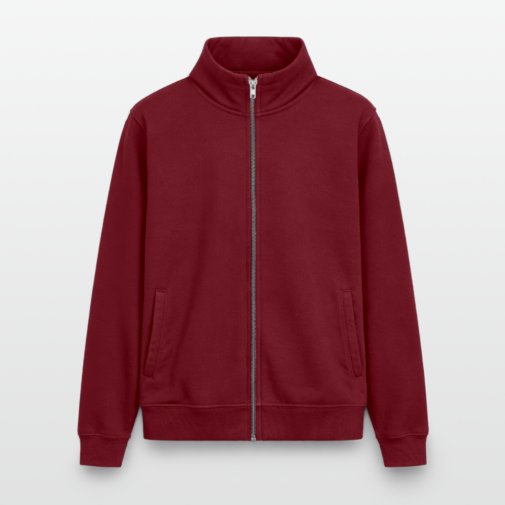 Sweat zippé unisexe en coton bio - bordeaux