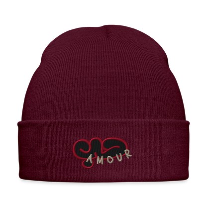 Bonnet- Amour (brodé) - bordeaux