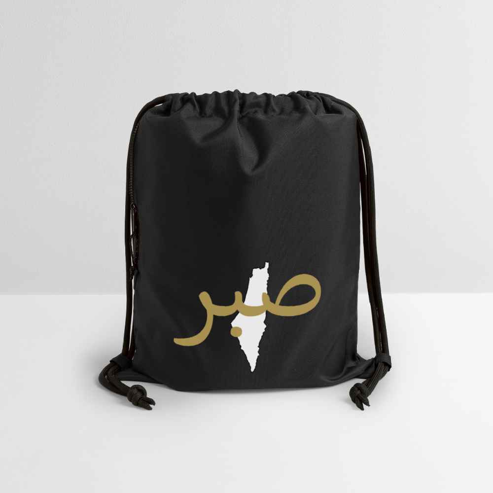 Sac à cordon en polyester recyclé - SABR - noir