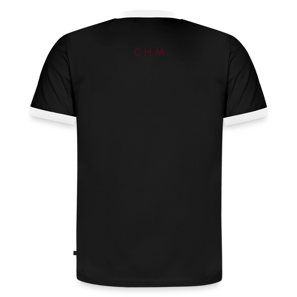 T-shirt contrasté homme slim fit en coton bio - noir/blanc