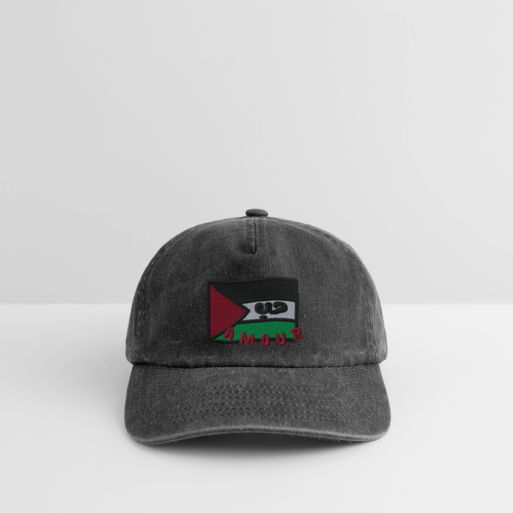 Casquette - Amour (brodée) - noir vintage