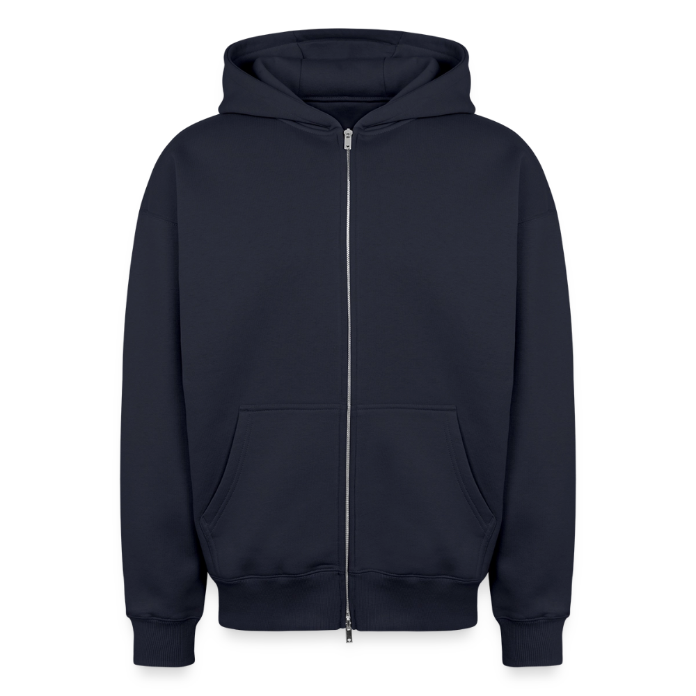 Sweat à capuche unisexe zippé oversize épais SPREAD - bleu marine