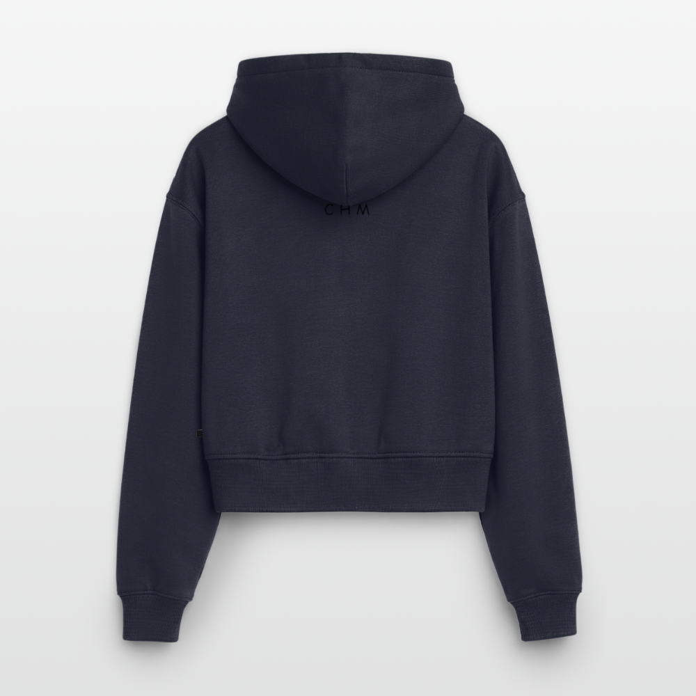 Sweat à capuche cropped oversize femme SPREAD - bleu marine