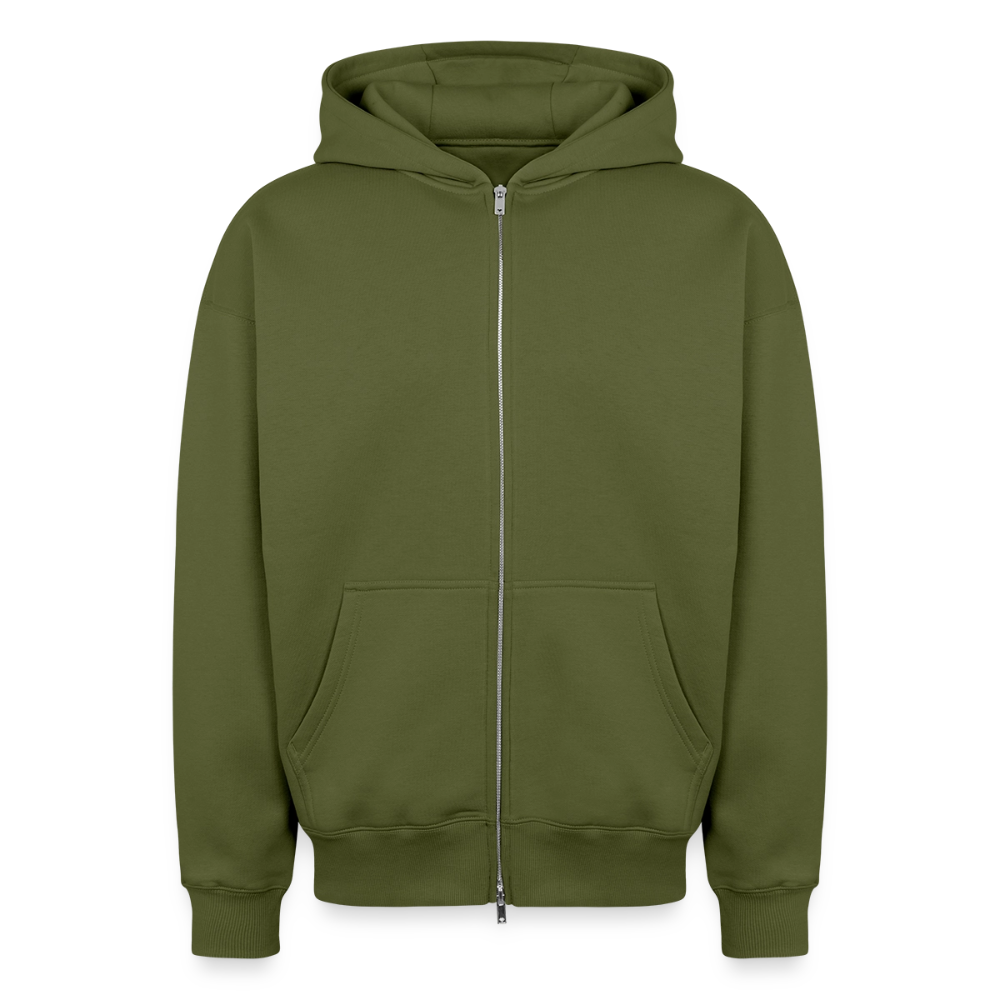 Sweat à capuche unisexe zippé oversize épais SPREAD - kaki
