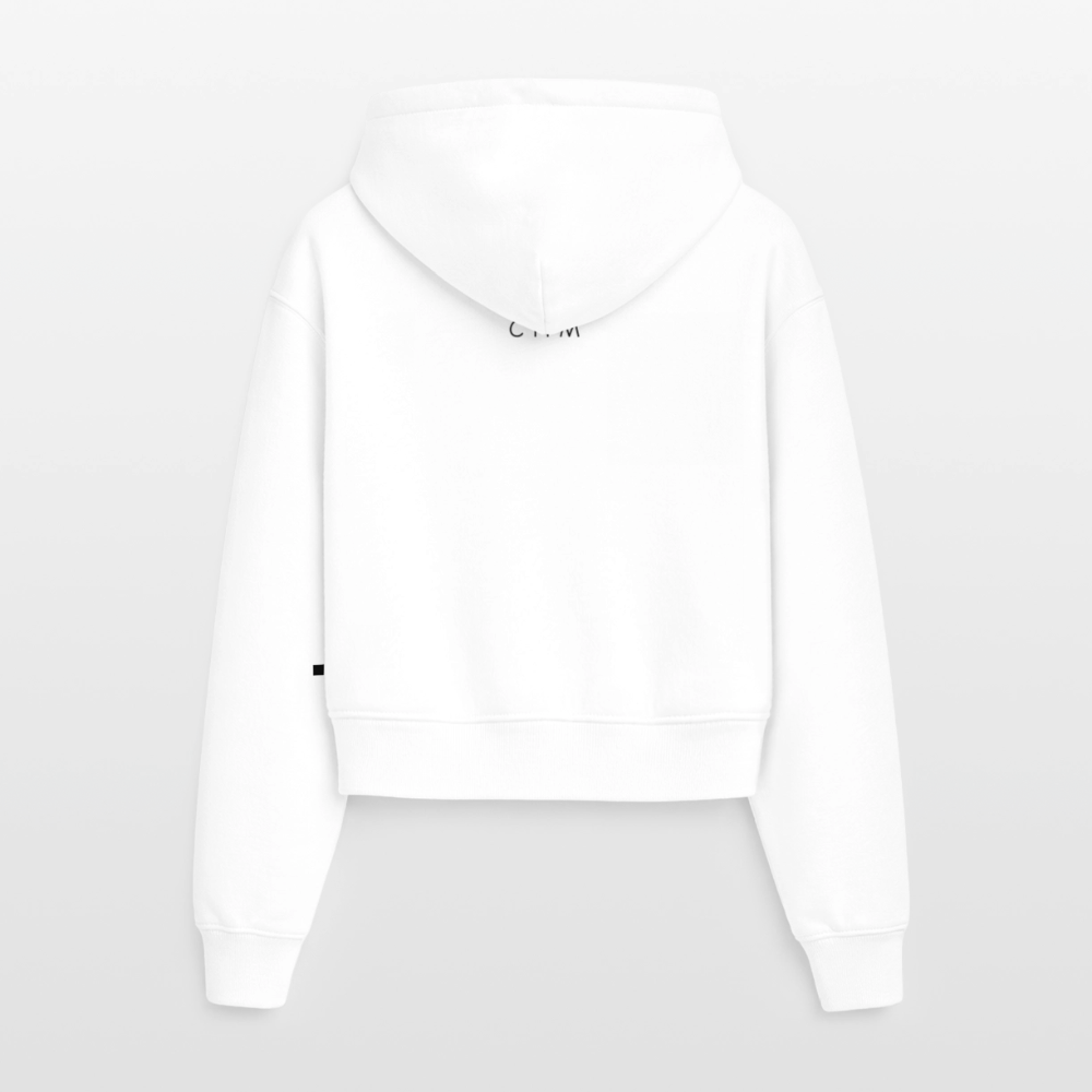 Sweat à capuche cropped oversize femme SPREAD - blanc