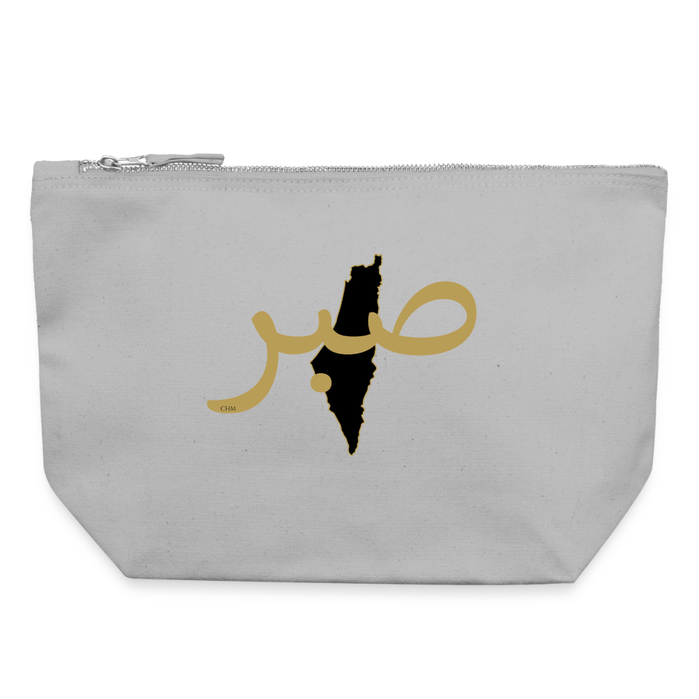 Pochette en toile taille L - gris chiné