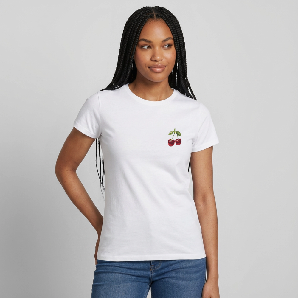 T-shirt -  cherry - blanc