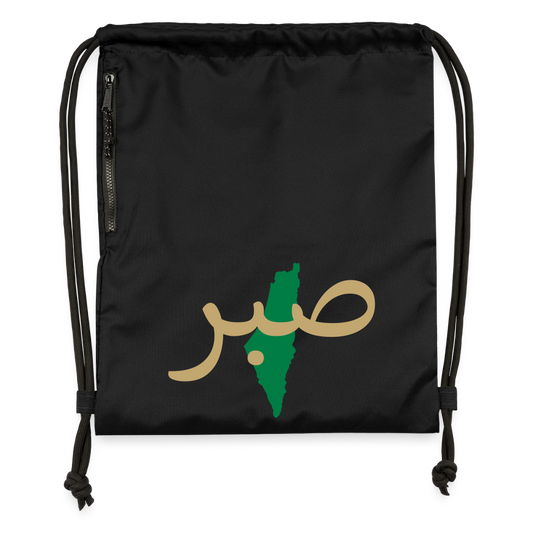 Sac à cordon en polyester recyclé - noir