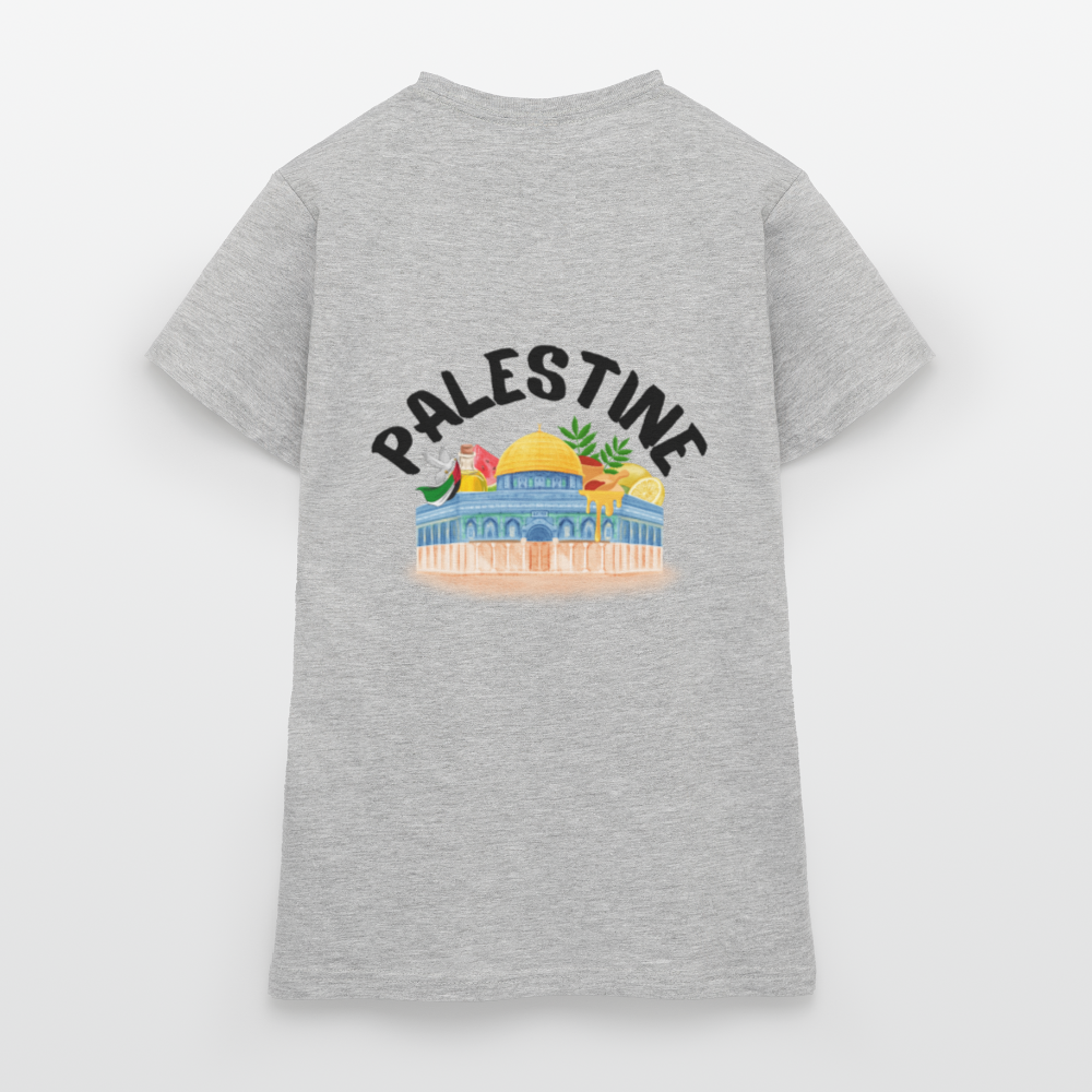 T-shirt Femme - PALESTINE - gris chiné
