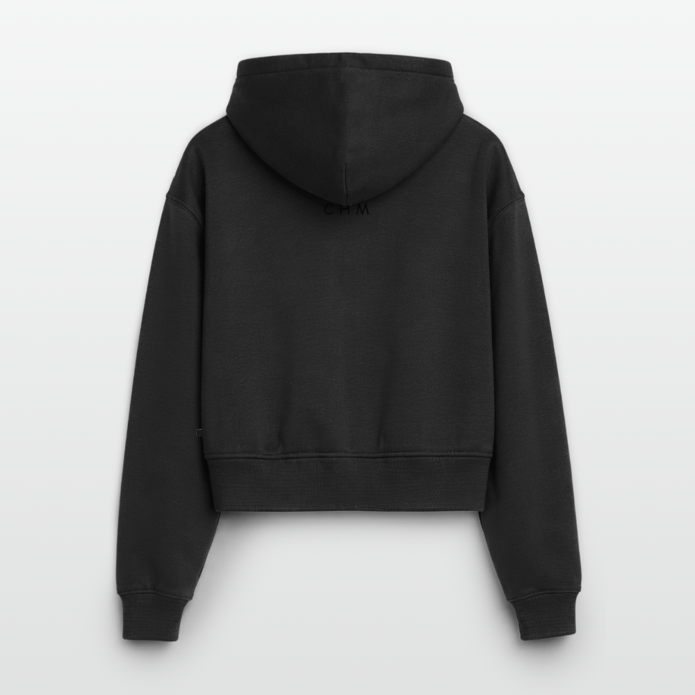 Sweat à capuche cropped oversize femme SPREAD - noir