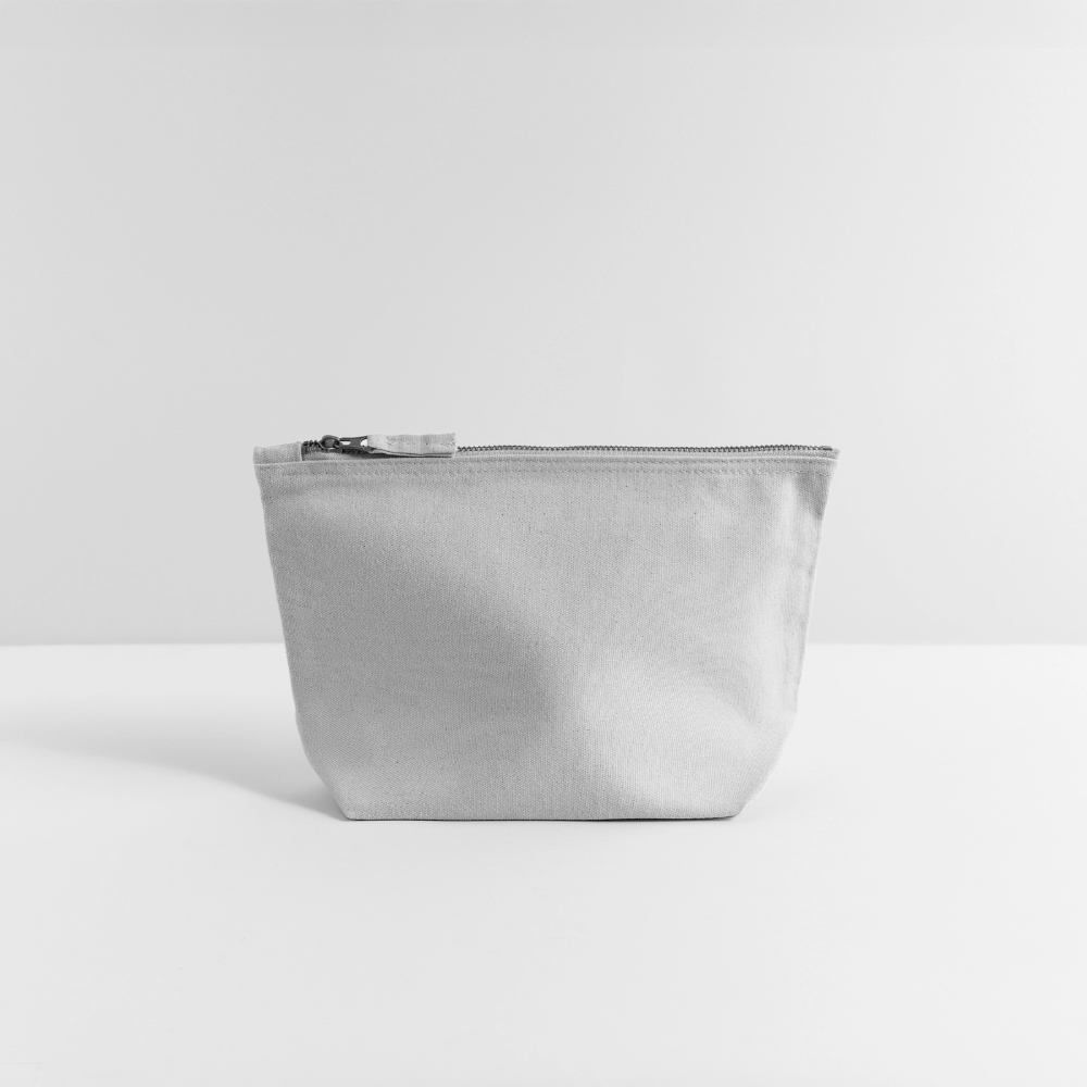 Pochette zippée en toile 18 x 19 cm - gris chiné