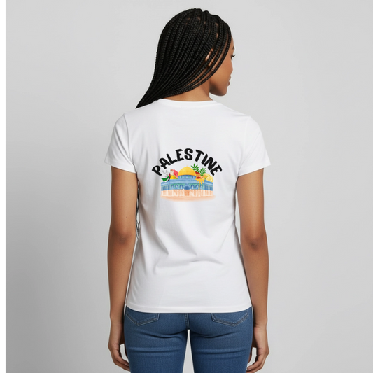 T-shirt Femme - PALESTINE - blanc