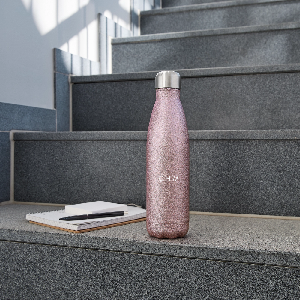 Gourde isotherme pailletée 500 ml - paillettes roses