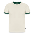 T-shirt contrasté homme slim fit en coton bio - blanc cassé/vert bouteille