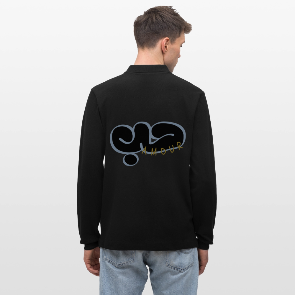 Polo à manches longues bio - SABR - noir