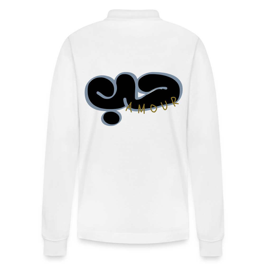 Polo à manches longues bio - SABR - blanc
