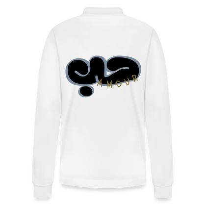 Polo à manches longues bio - SABR - blanc