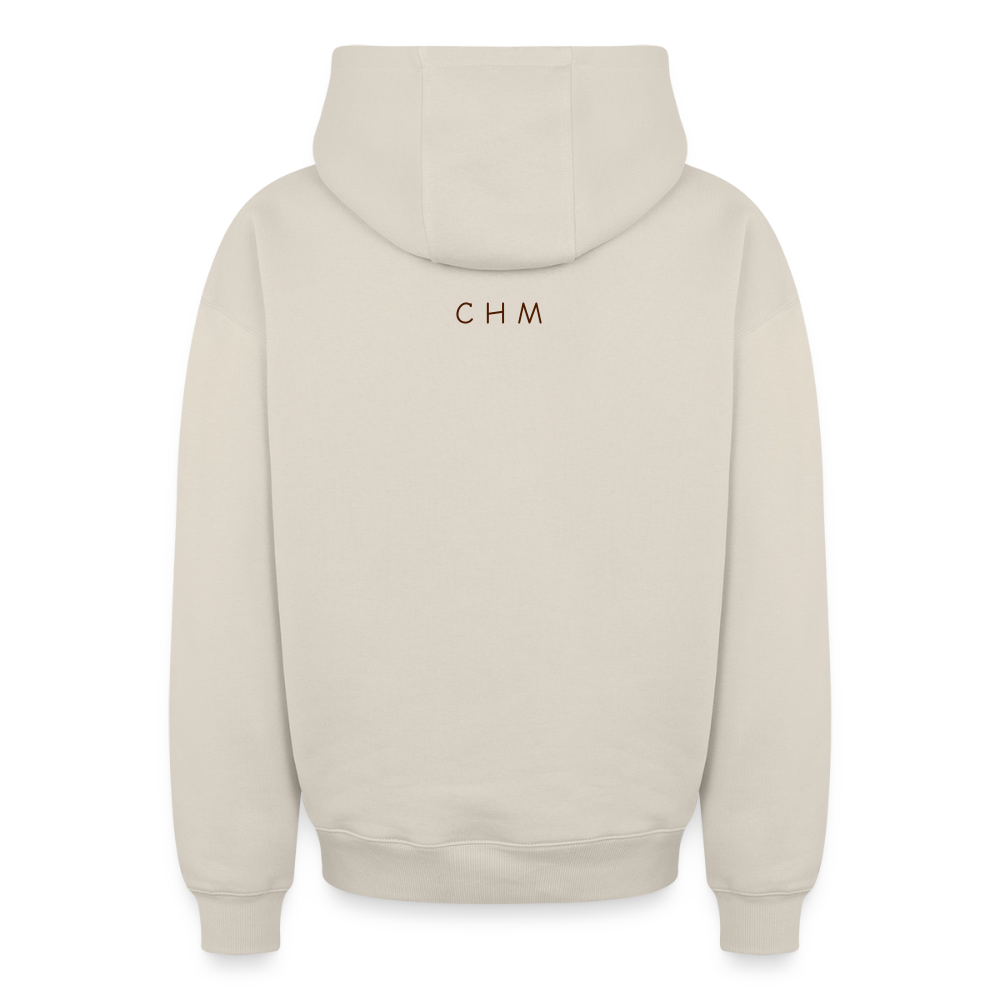 Sweat à capuche unisexe zippé oversize épais SPREAD - beige