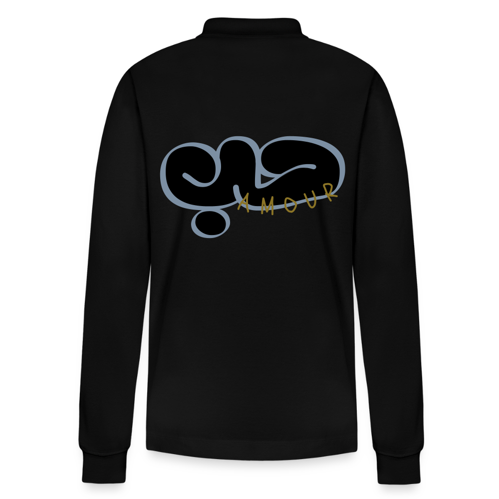 Polo à manches longues bio - SABR - noir