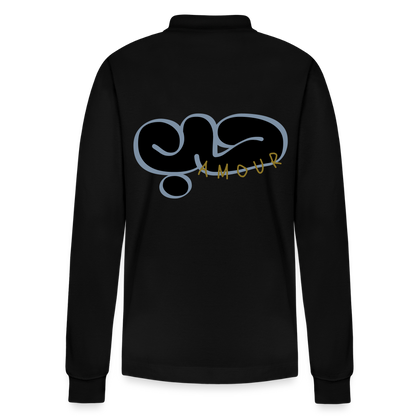 Polo à manches longues bio - SABR - noir