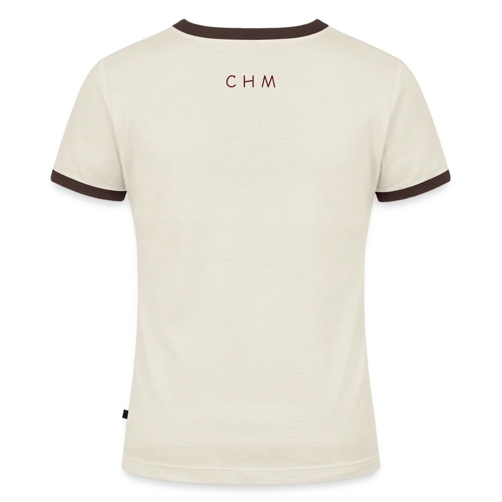T-shirt contrasté Femme - blanc cassé/brun foncé