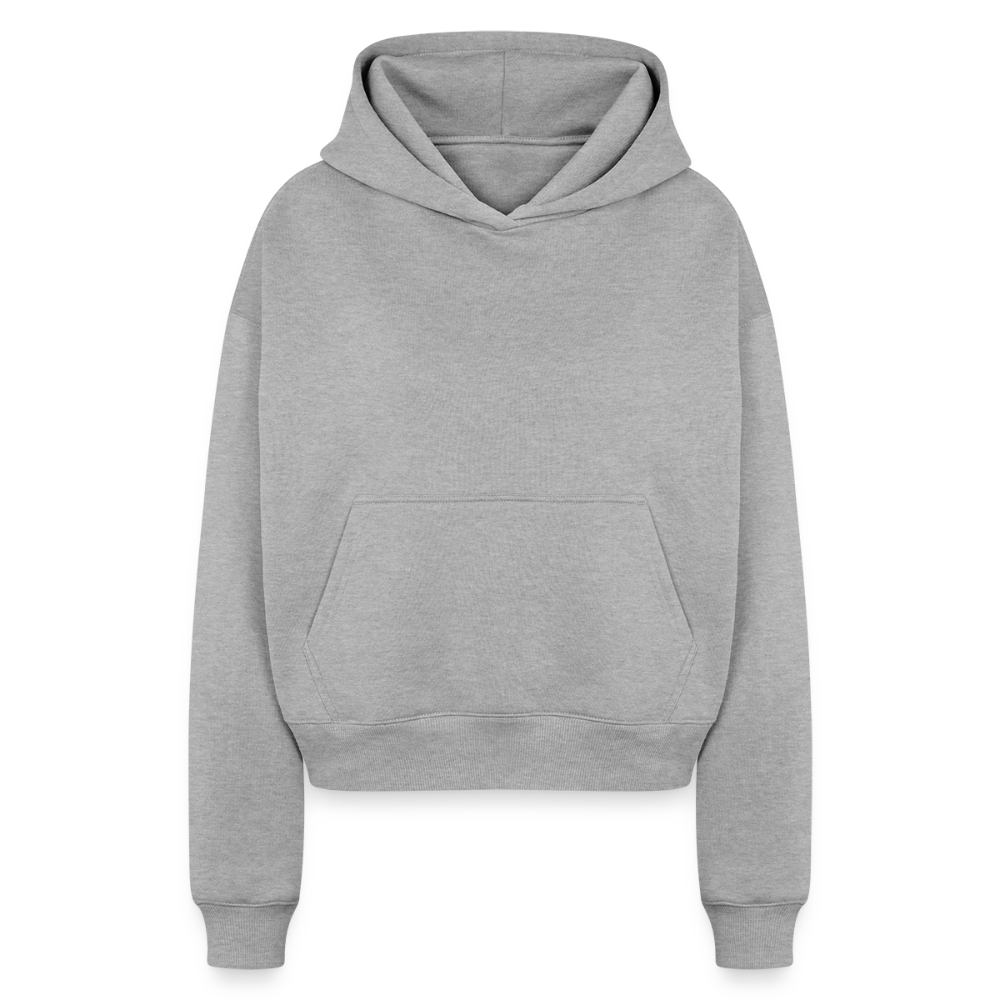 Sweat à capuche cropped oversize femme SPREAD - gris chiné
