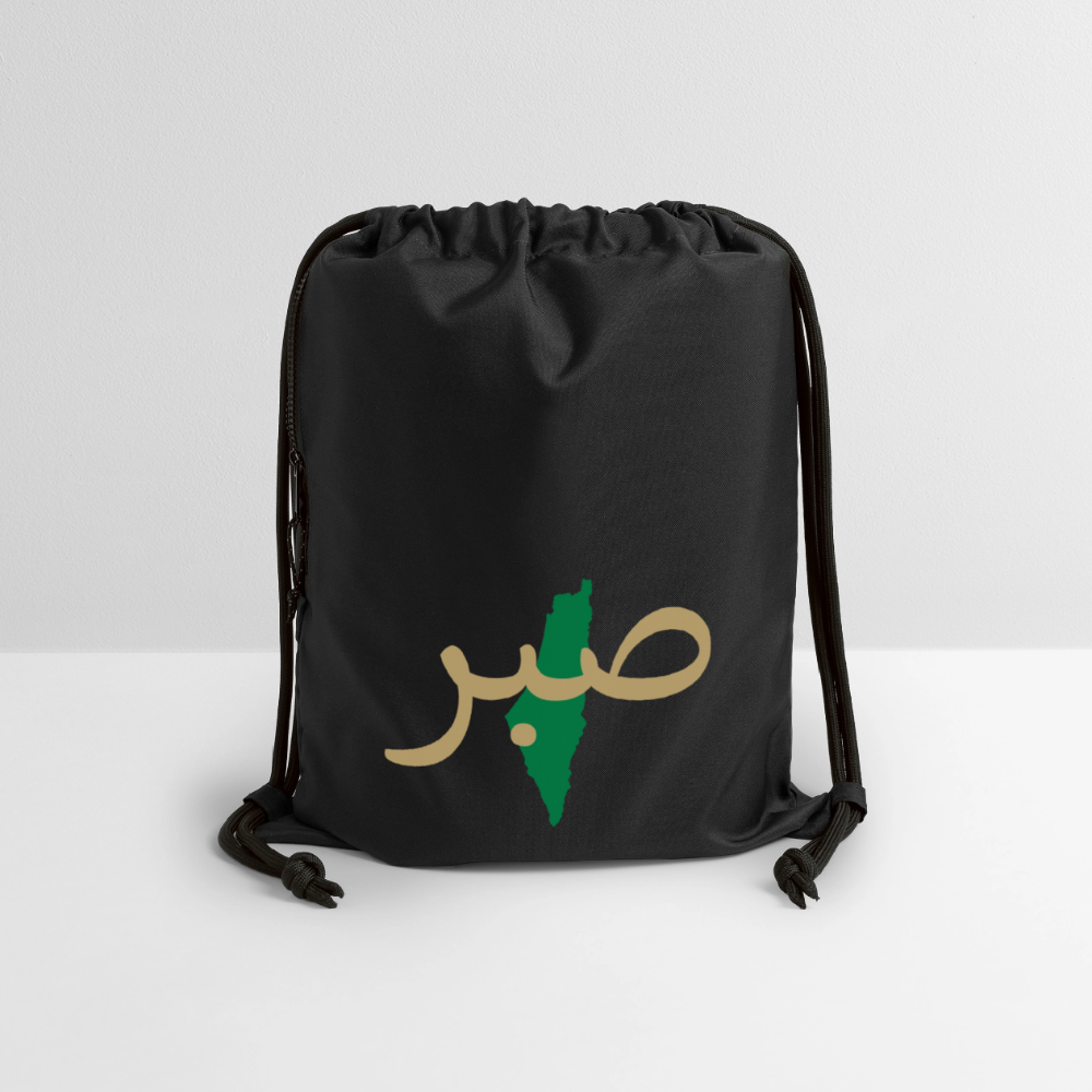 Sac à cordon en polyester recyclé - noir