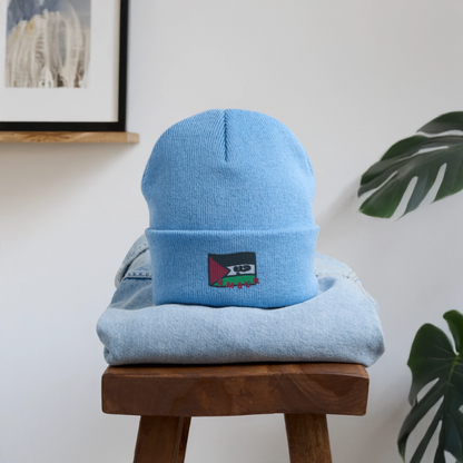 Bonnet - Amour (brodée) - bleu ciel