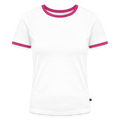 T-shirt contrasté Femme - blanc/fuchsia