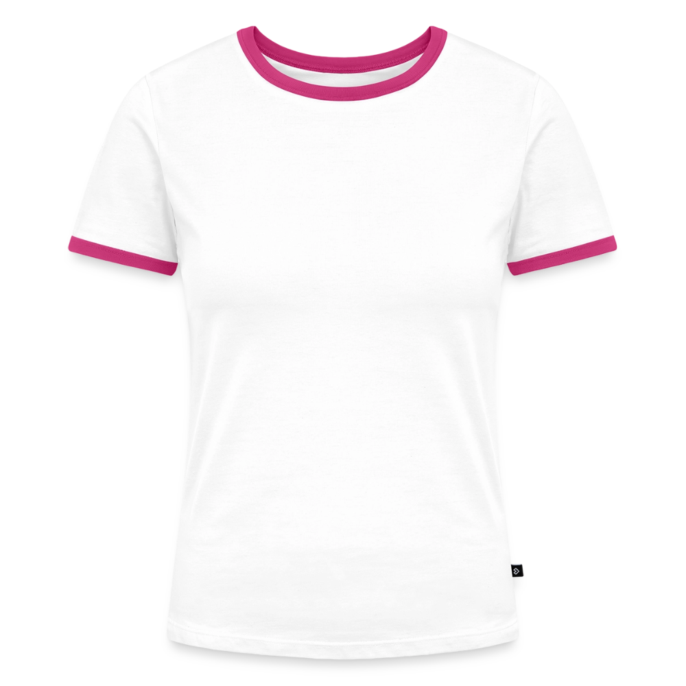 T-shirt contrasté Femme - blanc/fuchsia