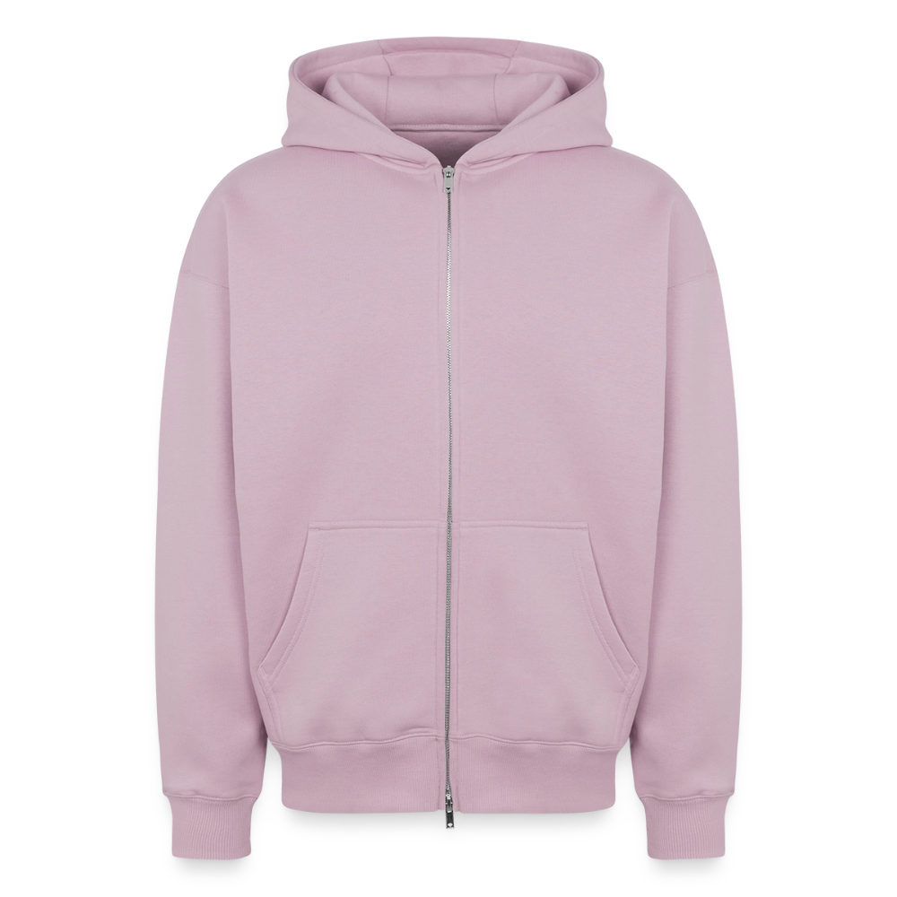 Sweat à capuche unisexe zippé oversize épais SPREAD - rose poudré