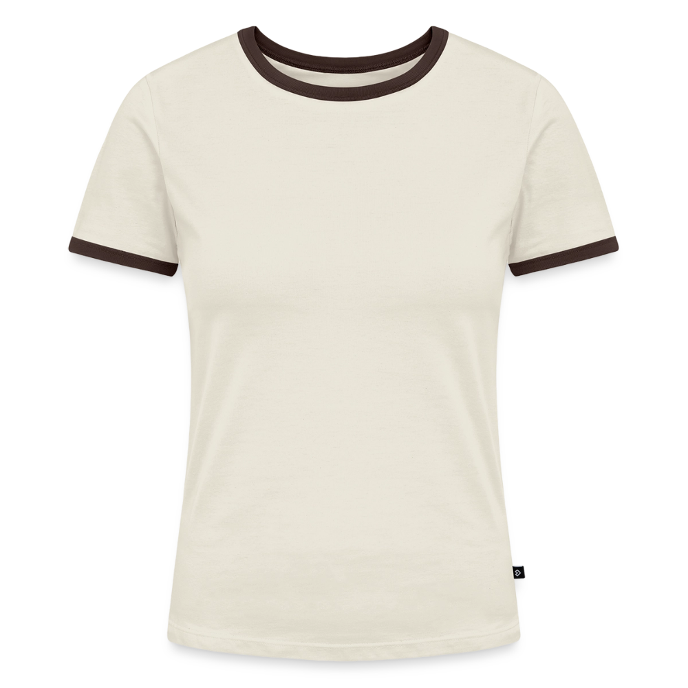 T-shirt contrasté Femme - blanc cassé/brun foncé