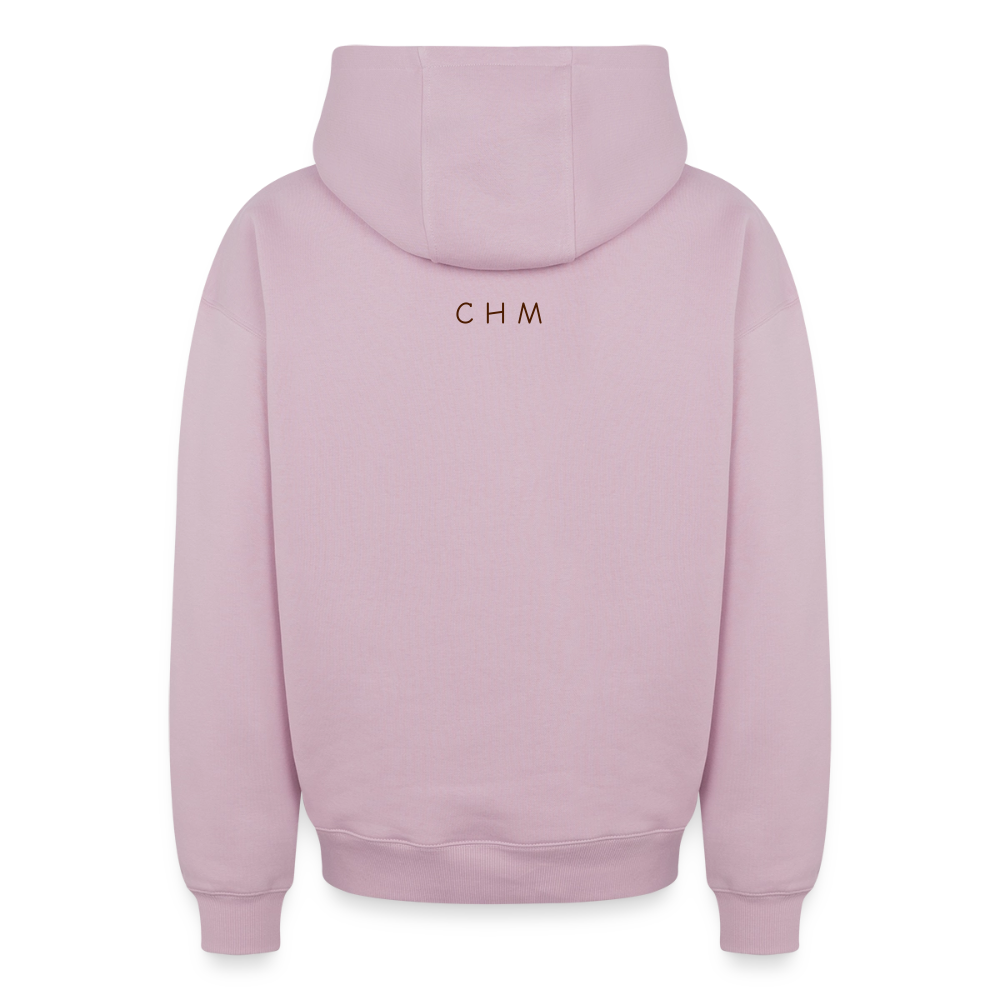 Sweat à capuche unisexe zippé oversize épais SPREAD - rose poudré