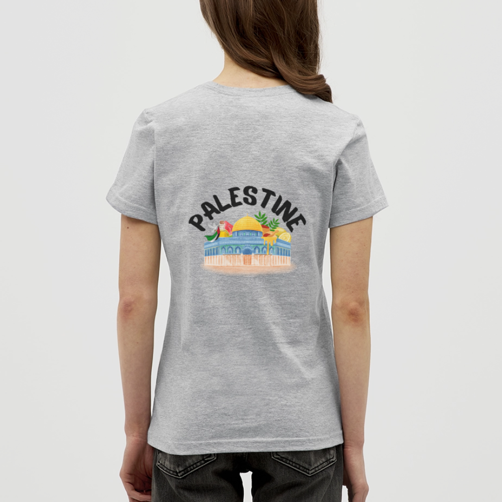 T-shirt Femme - PALESTINE - gris chiné