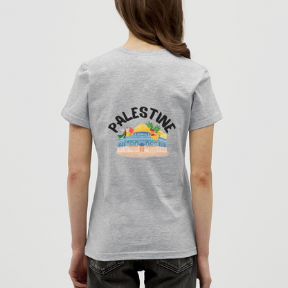 T-shirt Femme - PALESTINE - gris chiné