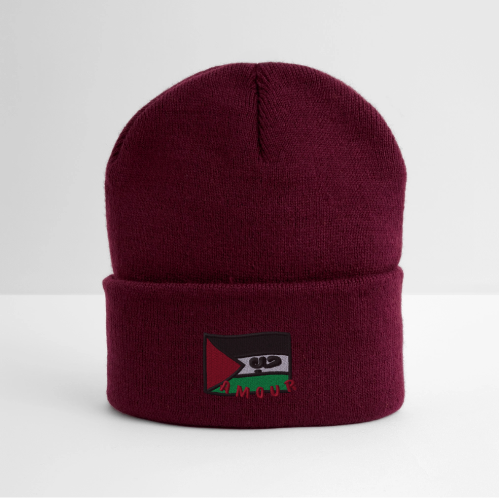 Bonnet - Amour (brodée) - bordeaux