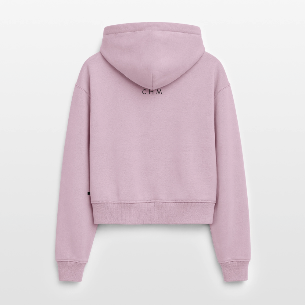 Sweat à capuche cropped oversize femme SPREAD - rose poudré