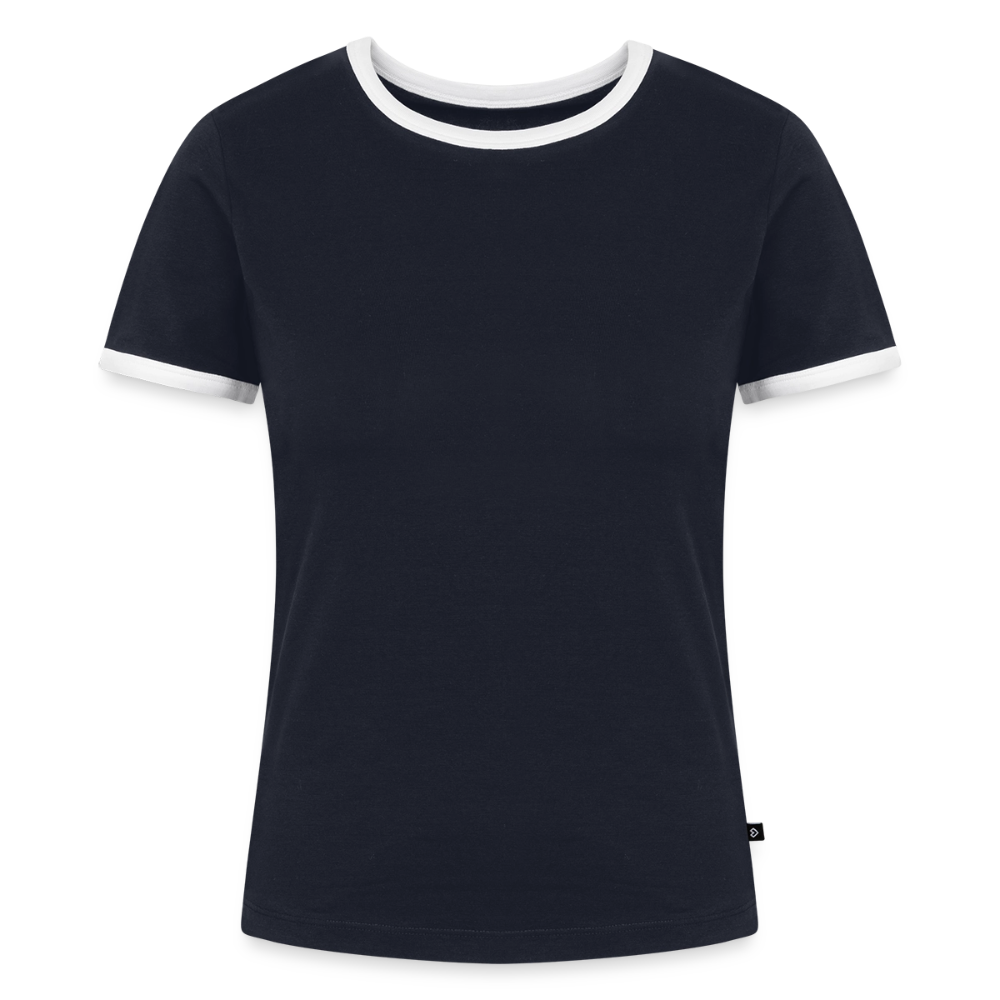 T-shirt contrasté Femme - marine/blanc 