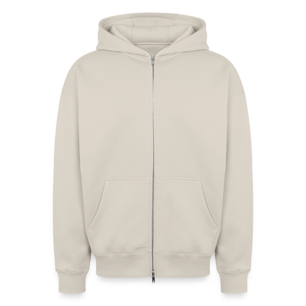 Sweat à capuche unisexe zippé oversize épais SPREAD - beige