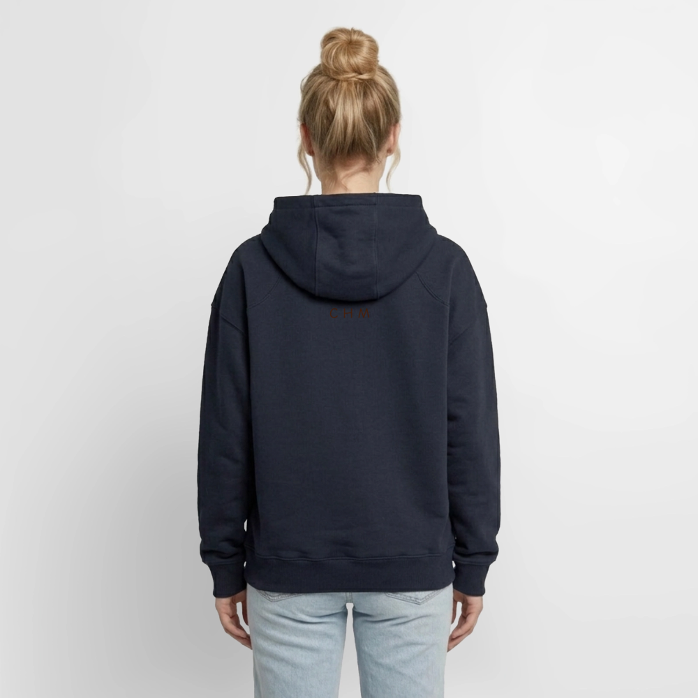 Sweat à capuche unisexe zippé oversize épais SPREAD - bleu marine