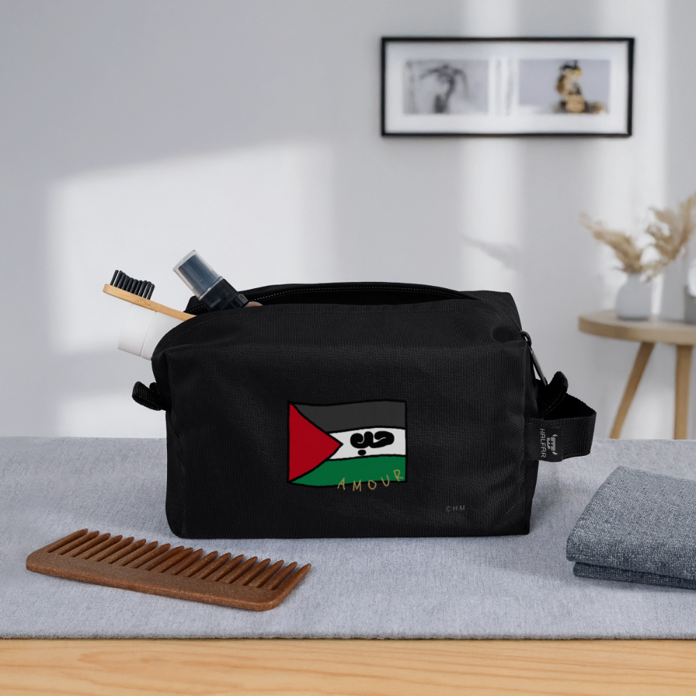 Trousse de toilette en tissu recyclé - noir