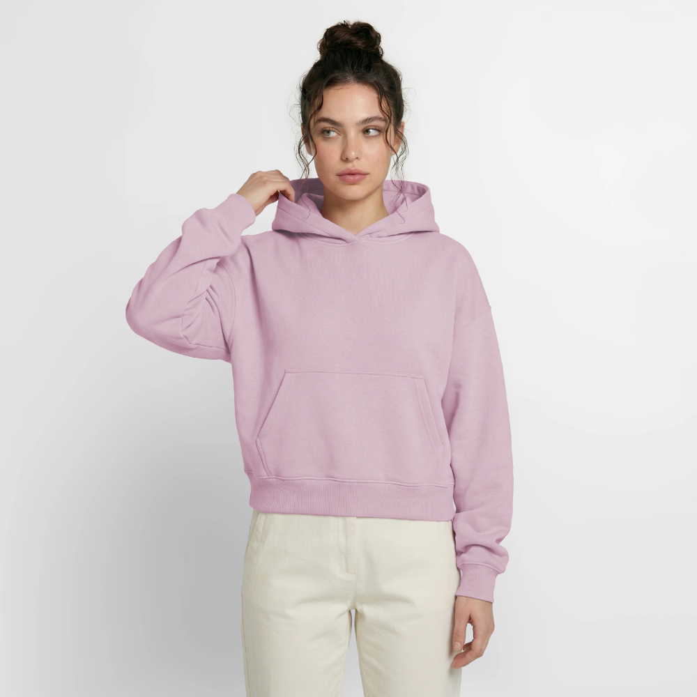 Sweat à capuche cropped oversize femme SPREAD - rose poudré