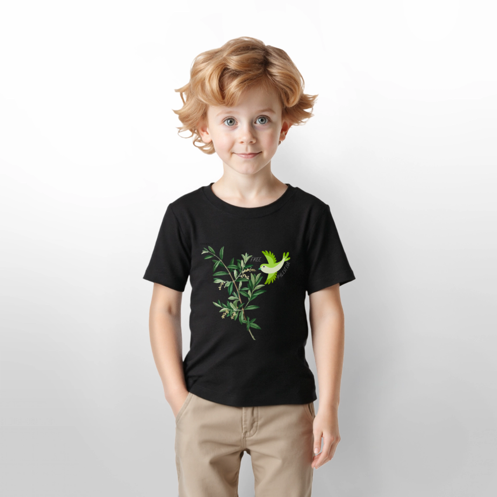 T-shirt bio Enfant - Oiseau - noir