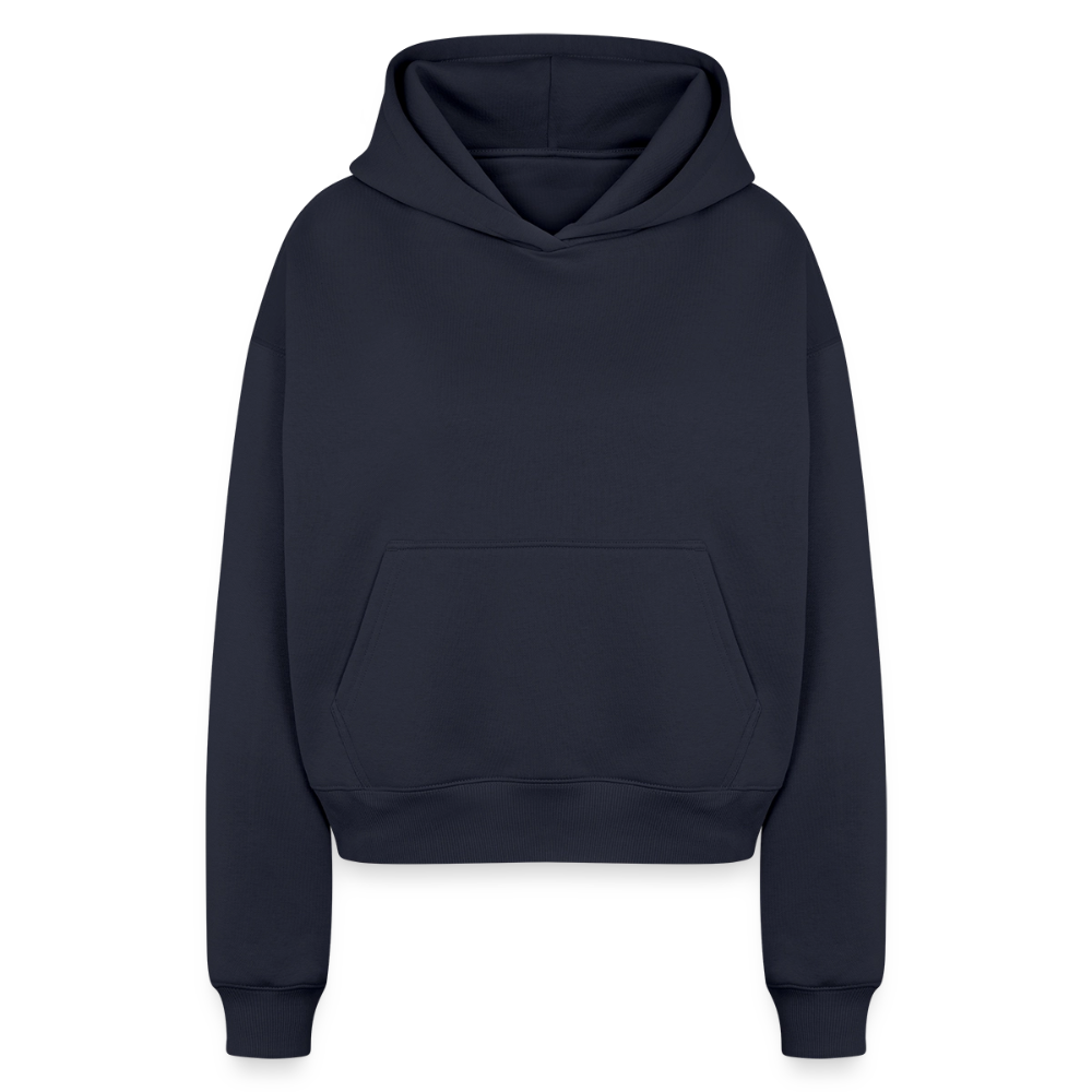 Sweat à capuche cropped oversize femme SPREAD - bleu marine
