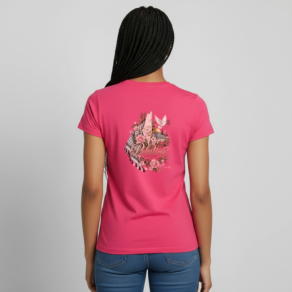 T-shirt - heart - rose azalée