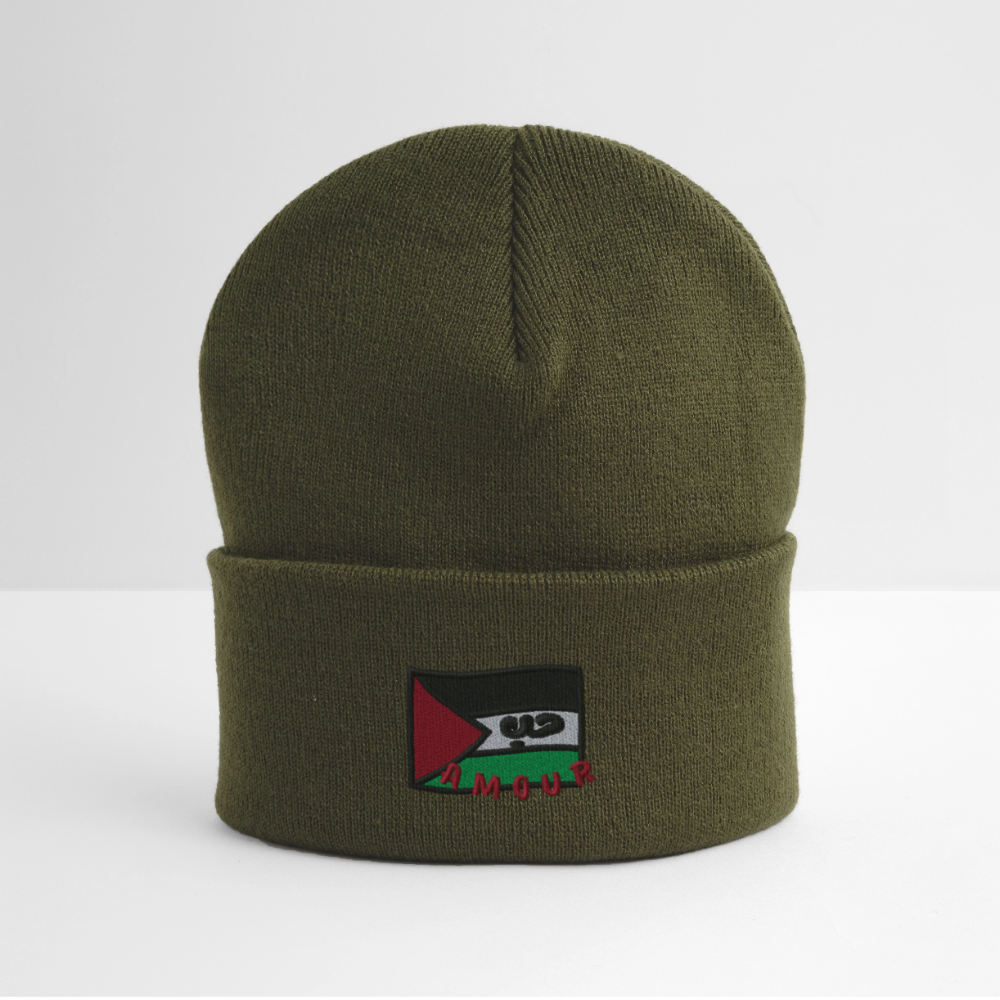 Bonnet - Amour (brodée) - vert olive