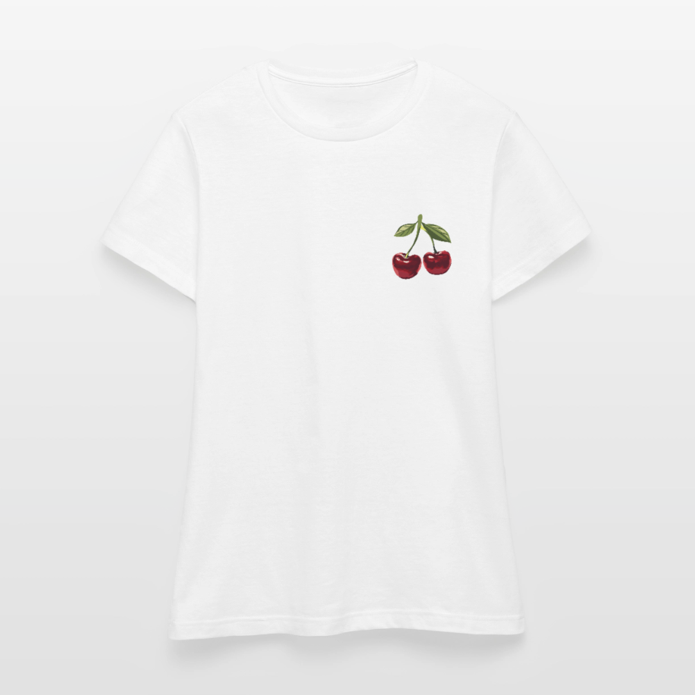 T-shirt -  cherry - blanc