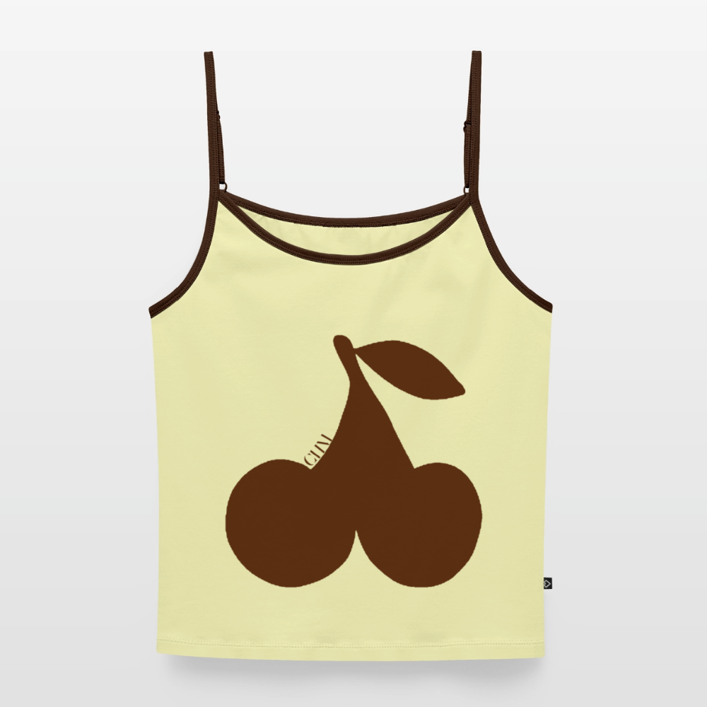 T-shirt cherry - Jaune Beurre/Marron Foncé